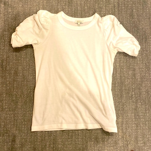 Ella Moss Tops - Ella moss white puff sleeve crew neck shirt